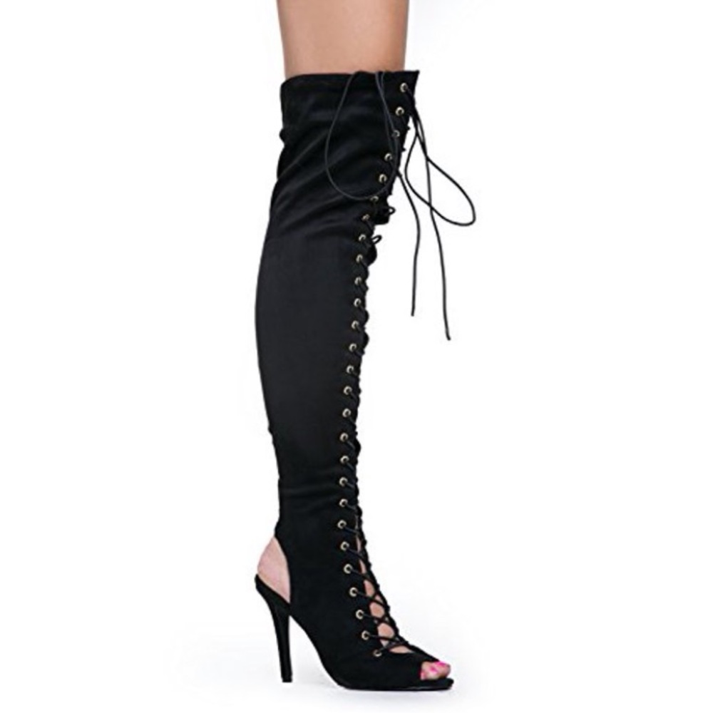 Over the Knee Lace-Up Heel
